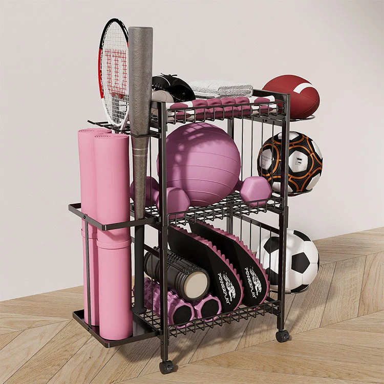 Samostoječe kovinsko stojalo za shranjevanje podloge za jogo